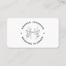 Doves エレガント Love Birds Logo Monogram結婚's 名刺