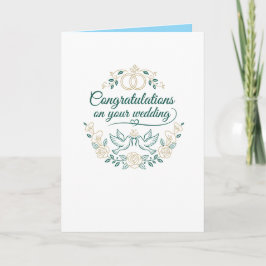 Doves and Roses, Wedding Congratulations BlankCard カード
