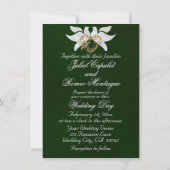 Doves, Heart & Gold Frame on Emerald Green 招待状 (裏面)