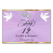 Doves & Hearts - Lavender/Silver テーブルナンバー (裏面)