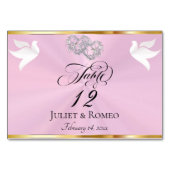 Doves & Hearts - Pastel Pink/Silver テーブルナンバー (正面)