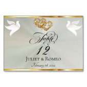 Doves & Hearts - Pastel Sage/Gold テーブルナンバー (裏面)