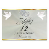 Doves & Hearts - Pastel Sage/Silver テーブルナンバー (裏面)