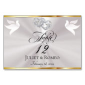 Doves & Hearts - Pearl White/Silver テーブルナンバー (正面)