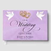 Doves & Linked Hearts - Lavender/Gold ゲストブック (正面)