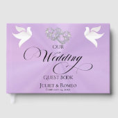 Doves & Linked Hearts - Lavender/Silver ゲストブック (正面)