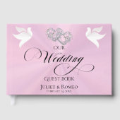 Doves & Linked Hearts - Pastel Pink/Silver ゲストブック (正面)