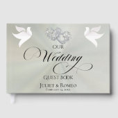 Doves & Linked Hearts - Pastel Sage/Silver ゲストブック (正面)