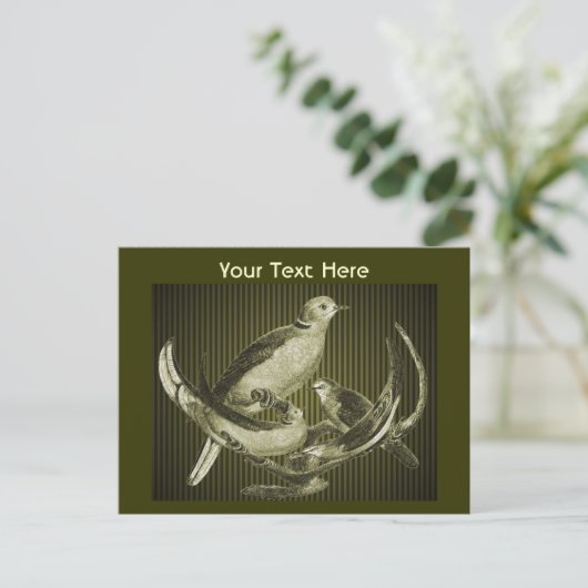 Doves On Branchカスタマイズ可能はがき ポストカード (スタンド正面)