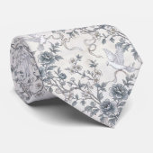 Doves with Ribbons and Peonies ネクタイ (ロール)