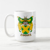 Dowd家族の紋章付き外衣 コーヒーマグカップ (左)