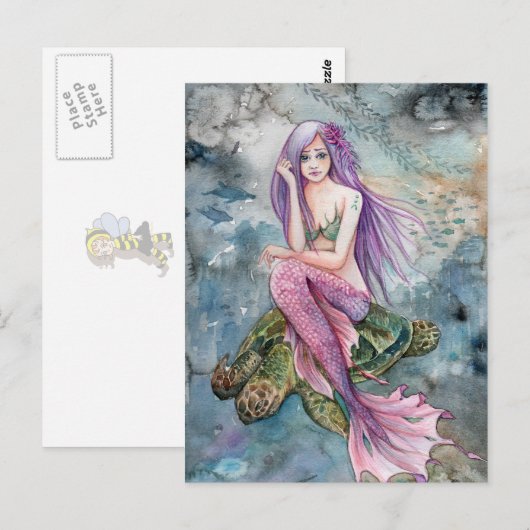 Down In Atlantis - Mermaid Post Card ポストカード (正面/裏面)