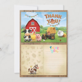 Down on the Farm – Birthday Thank You Card サンキューカード