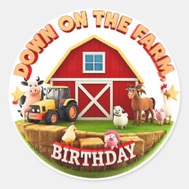 Down on the Farm – Cute Thank You Stickers ラウンドシール