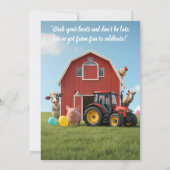 Down on the Farm Kids Birthday Invitation 招待状 (裏面)