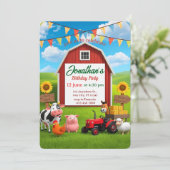 Down on the Farm Kids Birthday Invitation 招待状 (スタンド正面)