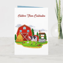 Down on the Farm Kids Birthday Invitation 