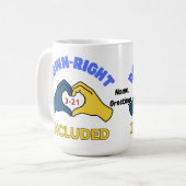 Down-Right Included World Down Syndrome Day Aware コーヒーマグカップ (正面左)