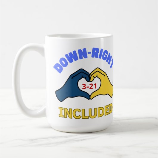 Down-Right Included World Down Syndrome Day Aware コーヒーマグカップ (左)