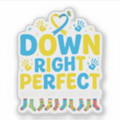 Down Right Perfect 3.21 Down Syndrome Awareness シール (正面)