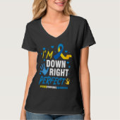 Down Right Perfect World Down Syndrome Awareness D Tシャツ (正面)