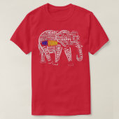 Down Syndrome Awareness Word Art Elephant  Tシャツ (デザイン正面)