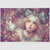 Down The Rabbit Hole Watercolor Fantasy Decoupage 薄葉紙 (正面)