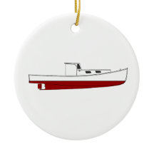 Downeastメインのロブスターのボート色イラストレーション