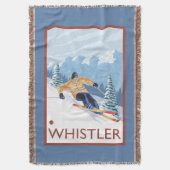 Downhhillの雪のスキーヤー-ホイスラー、紀元前にカナダ スローブランケット (正面縦)