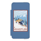 Downhhillの雪のスキーヤー-ホイスラー、紀元前にカナダ Incipio iPhoneウォレットケース (フォリオ 正面)