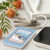 Downhhillの雪のスキーヤー-山スポケーン、 キーホルダー (正面右)