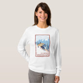 Downhhillの雪のスキーヤー-白いパス、ワシントン州 Tシャツ (正面フル)