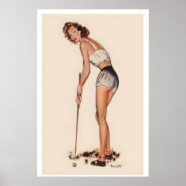 Downhill Follie Golf Sport Vintage Advertising ポスター