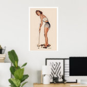 Downhill Follie Golf Sport Vintage Advertising ポスター (ホームオフィス)