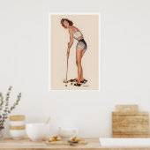 Downhill Follie Golf Sport Vintage Advertising ポスター (キッチン)