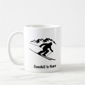 "Downhill Is Home" コーヒーマグカップ (左)
