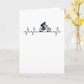 Downhill Pulse Biker Heartbeat Mountain Biking MTB カード (黄色い花)