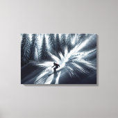 Downhill Skier In the Moonlight キャンバスプリント (正面)
