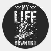 Downhill Skiing ラウンドシール (正面)