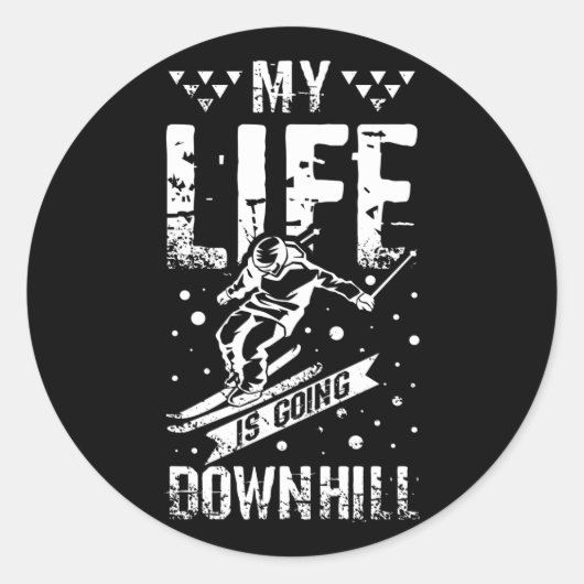 Downhill Skiing ラウンドシール (正面)