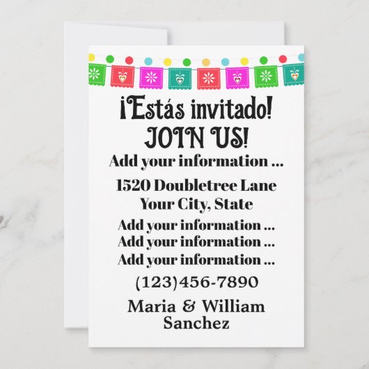 Download Choice Cinco de Mayo 招待状 (裏面)