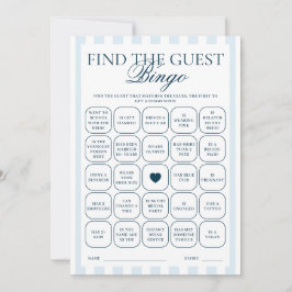 Downloadable Blue Striped Find The Guest Card 招待状