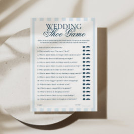 Downloadable Blue Striped Wedding Show Game Card 招待状