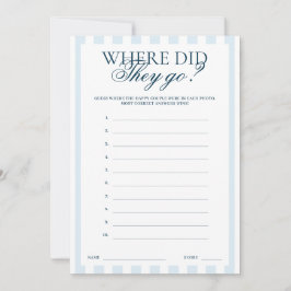 Downloadable Blue Striped Where did they go Card 招待状
