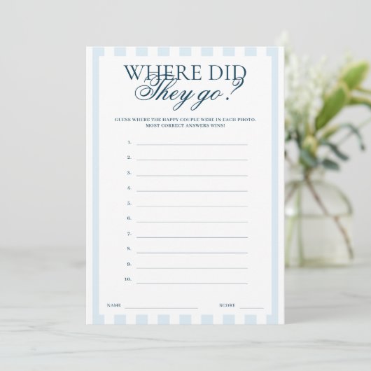 Downloadable Blue Striped Where did they go Card 招待状 (スタンド正面)