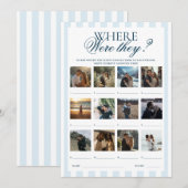 Downloadable Blue Stripes Where were they Card 招待状 (正面/裏面)