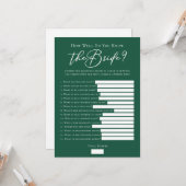 Downloadable Green Bride Facts Shower Game カード (正面/裏面インサイチュ)