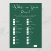 Downloadable Green Purse Bridal Shower Game カード (正面)