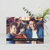 Downloadable Simple Custom Photo Groomsman BestMan 招待状 (スタンド正面)