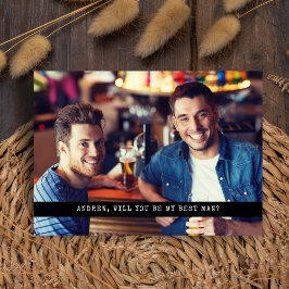 Downloadable Simple Custom Photo Groomsman BestMan 招待状